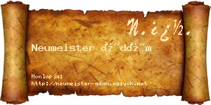 Neumeister Ádám névjegykártya